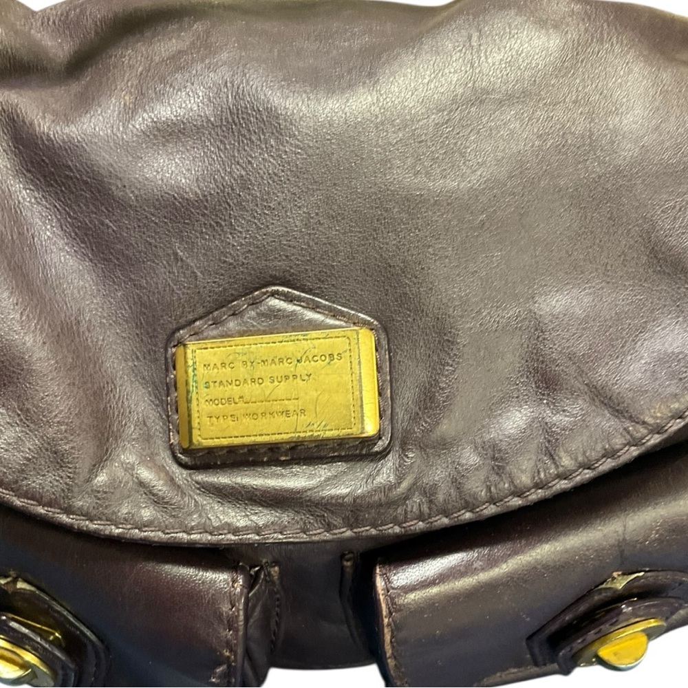 Marc by Marc Jacobs Classic Q Lil Riz Hobo Bag 💜 Leather Gold Hardware Y2K Vibes - Picture 4 of 10